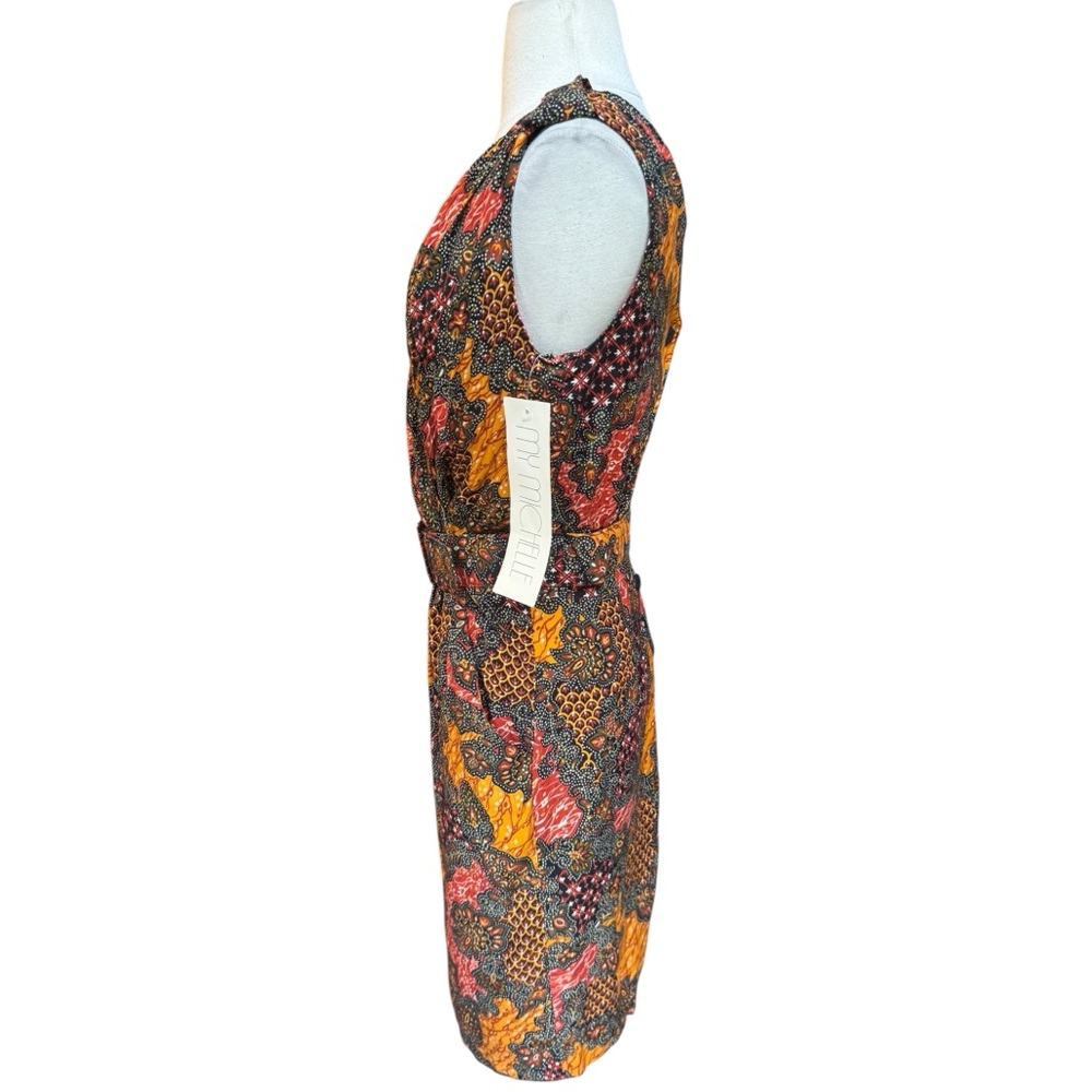 Deadstock 1990s My Michelle 100% Rayon, Made in USA, V-Neck Psychedelic Geometri - Picture 6 of 11